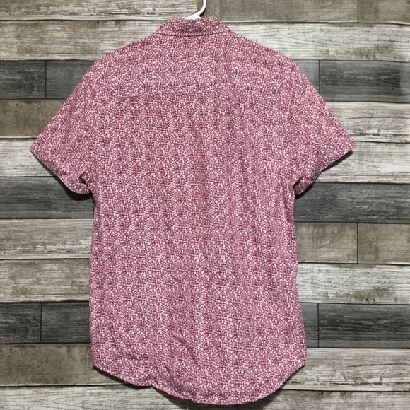 Topman Classic Fit Floral Button Up Shirt Men’s M Red White Short Sleeve. - Picture 4 of 7
